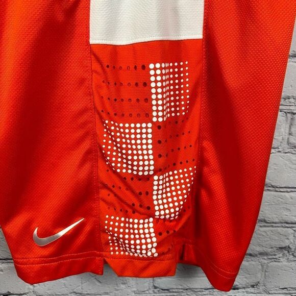 Nike Men’s Elite Basketball Shorts Dri-Fit Drawstring Waist Orange & White S - Picture 10 of 11